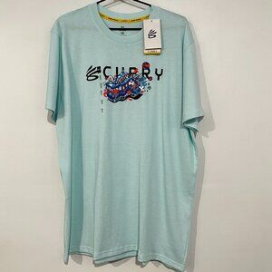 Under Armour Steph Curry T Shirt Teal Blue Basketball Heavyweight Trolly